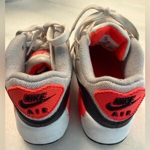 Nike Kids Air Sneakers in Gray and Bright Orange Accent
